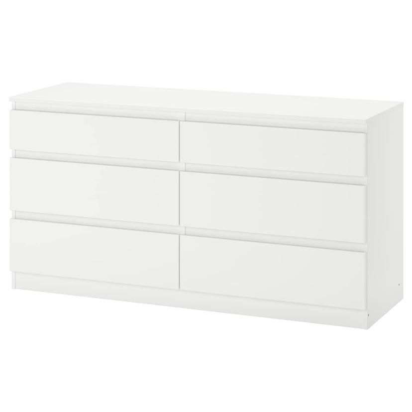 KULLEN — комод с 6 ящиками, белый, 140x72 см
