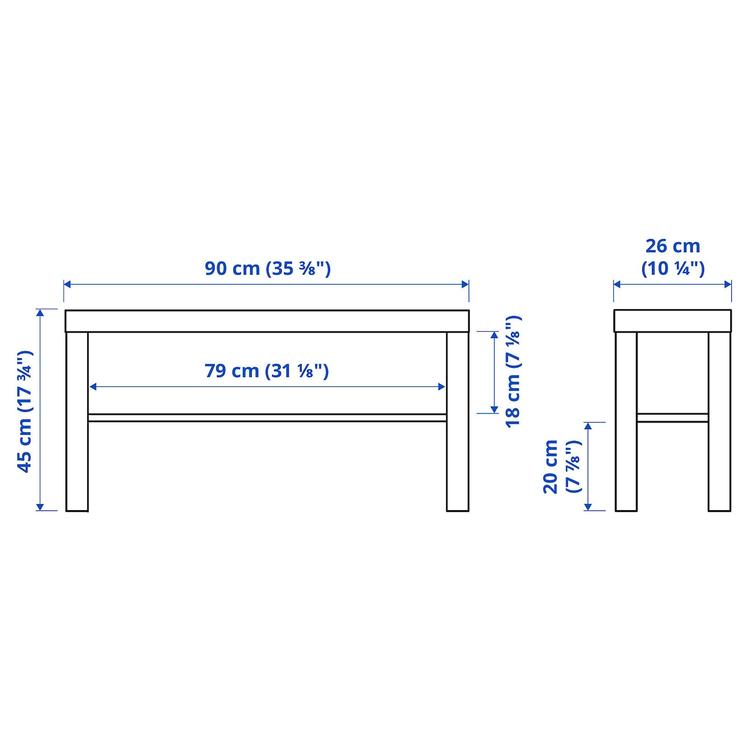 тумба под ТВ, белый, 90x26x45 см dimensions