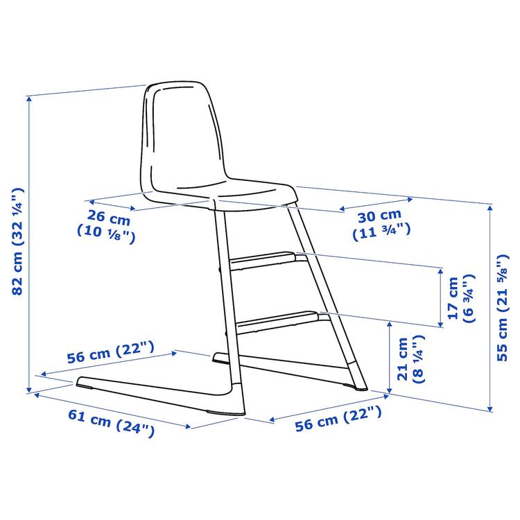 детский стул, белый dimensions