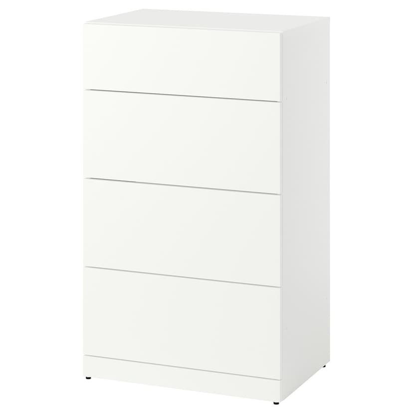 LASTARE — Komoda, 4 szuflady, biały, 