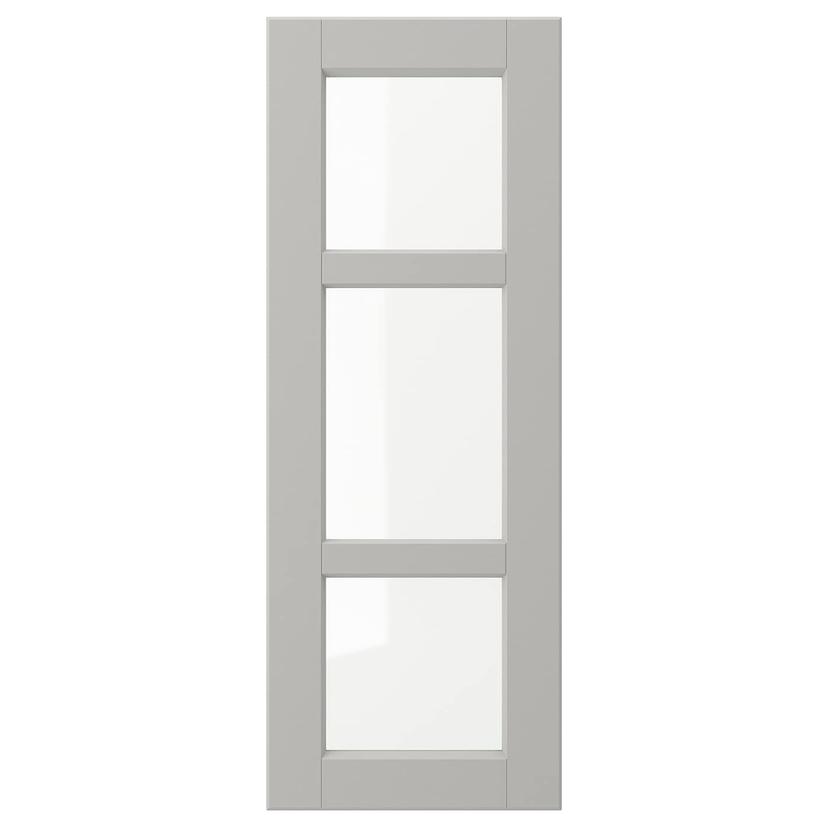 LERHYTTAN — стеклянная дверь, светло-серый, 30x80 см