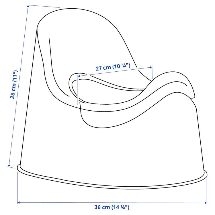 горшок, белый/бирюзовый dimensions