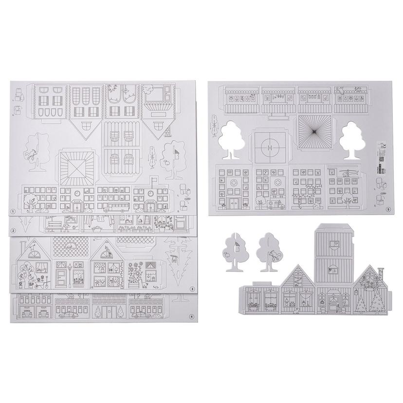 MÅLA — 10 кусочков картонного шаблона города