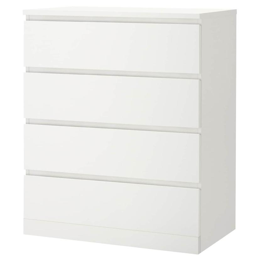 MALM — комод с 4 ящиками, белый, 80x100 см