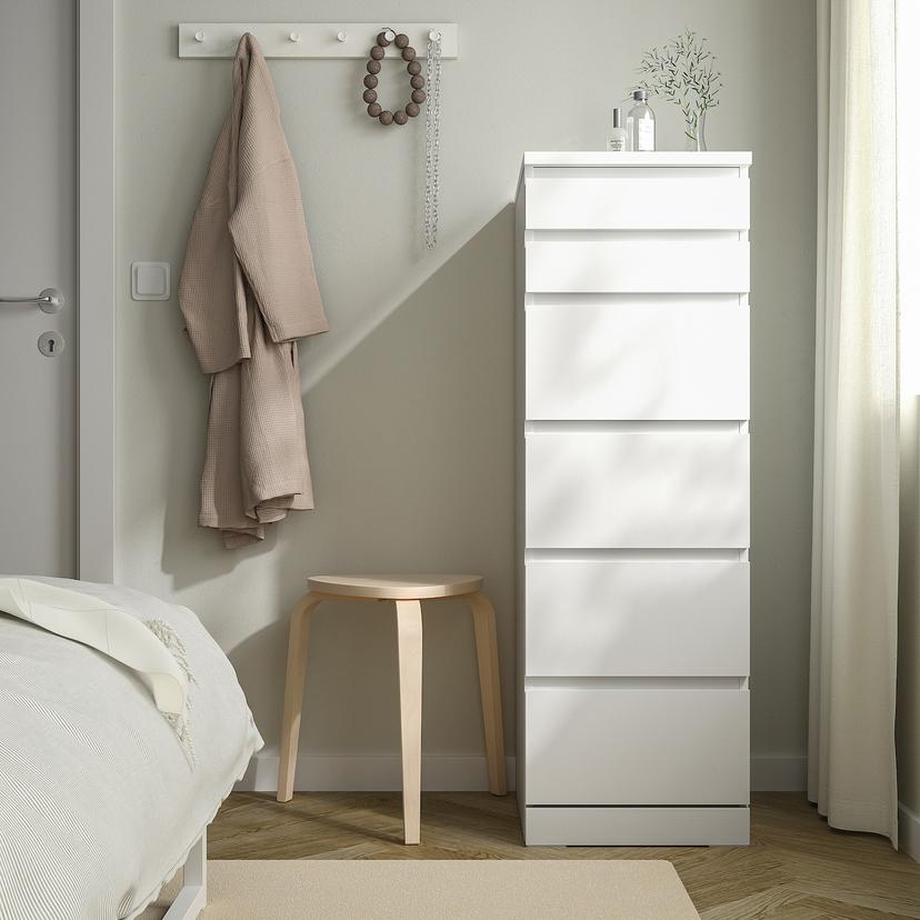 MALM — Комод, 6 ящиков, 40x123 см