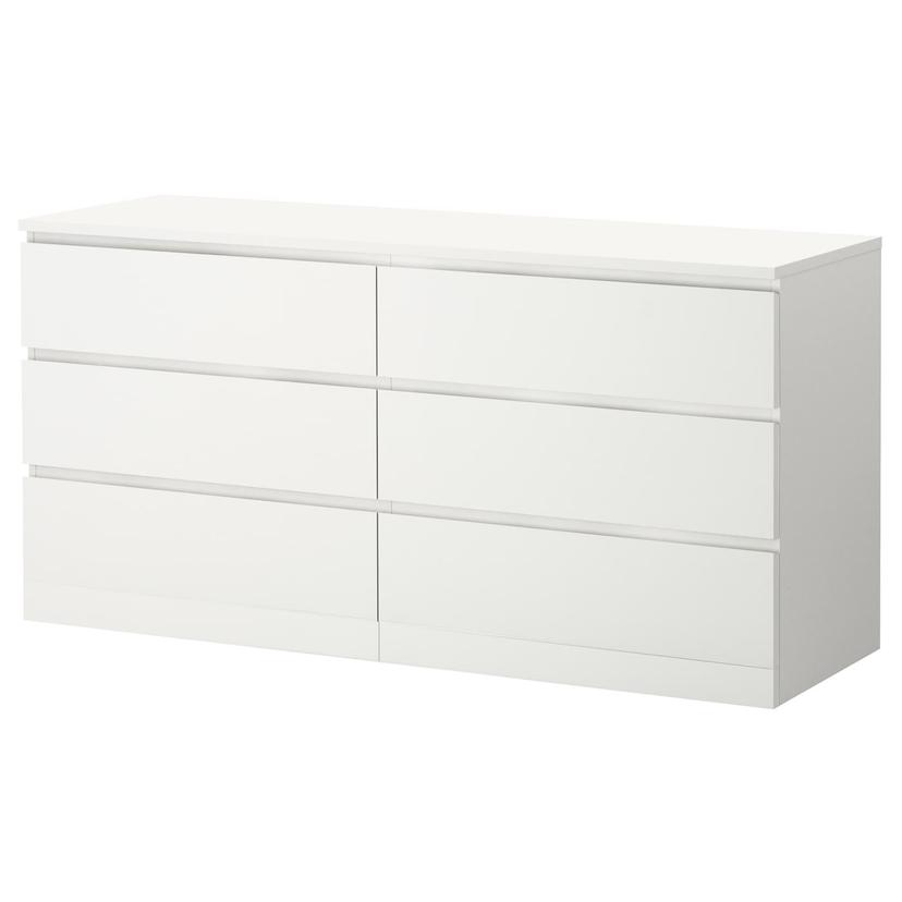MALM — комод с 6 ящиками, белый, 160x78 см