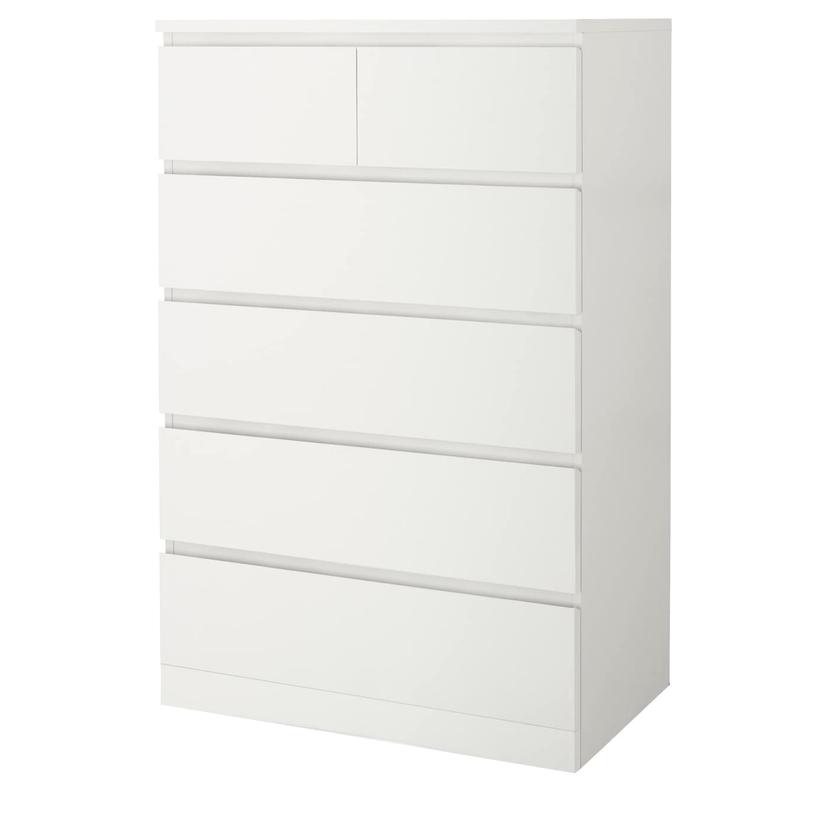 MALM — комод с 6 ящиками, белый, 80x123 см