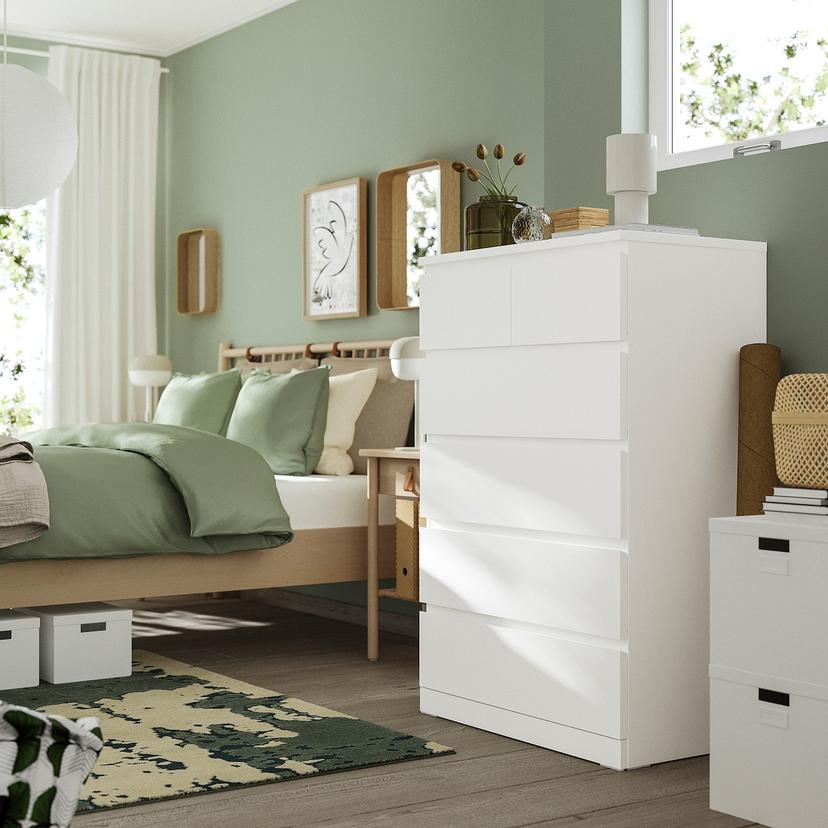 MALM — комод с 6 ящиками, белый, 80x123 см