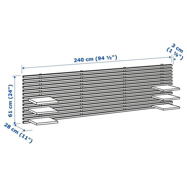 Подголовник / изголовье кровати, 240 см dimensions
