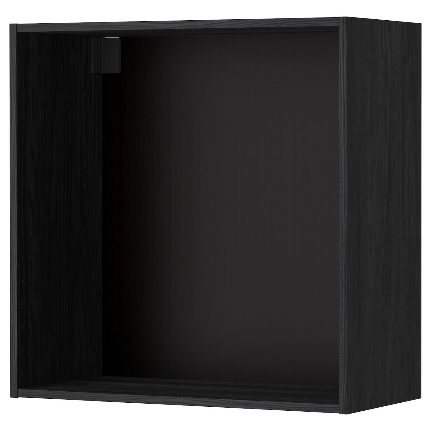 каркас навесного шкафа, под дерево черный, 80x37x80 см