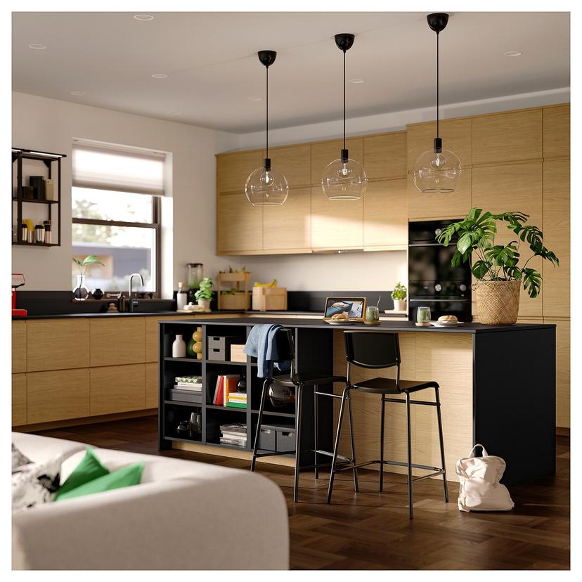 METOD — Корпус напольного шкафа, черно-серый