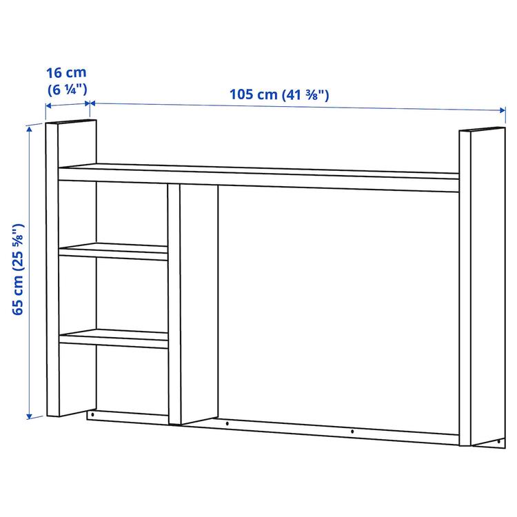 высокий дополнит модуль, белый, 105x65 см dimensions