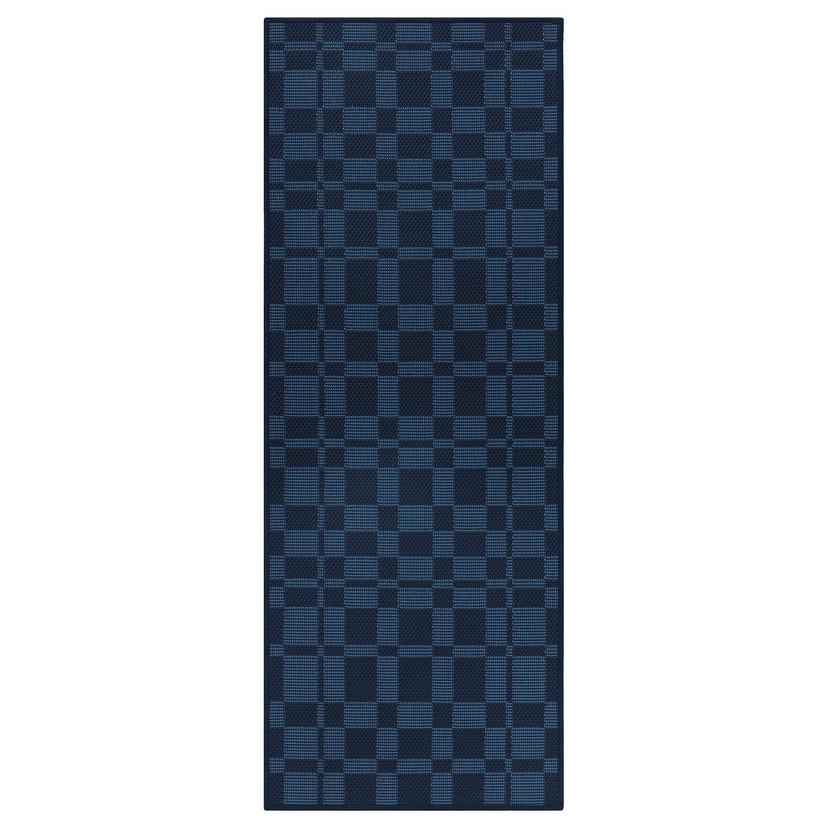 NATTÅG — Кухонный коврик, темно-синий в клетку