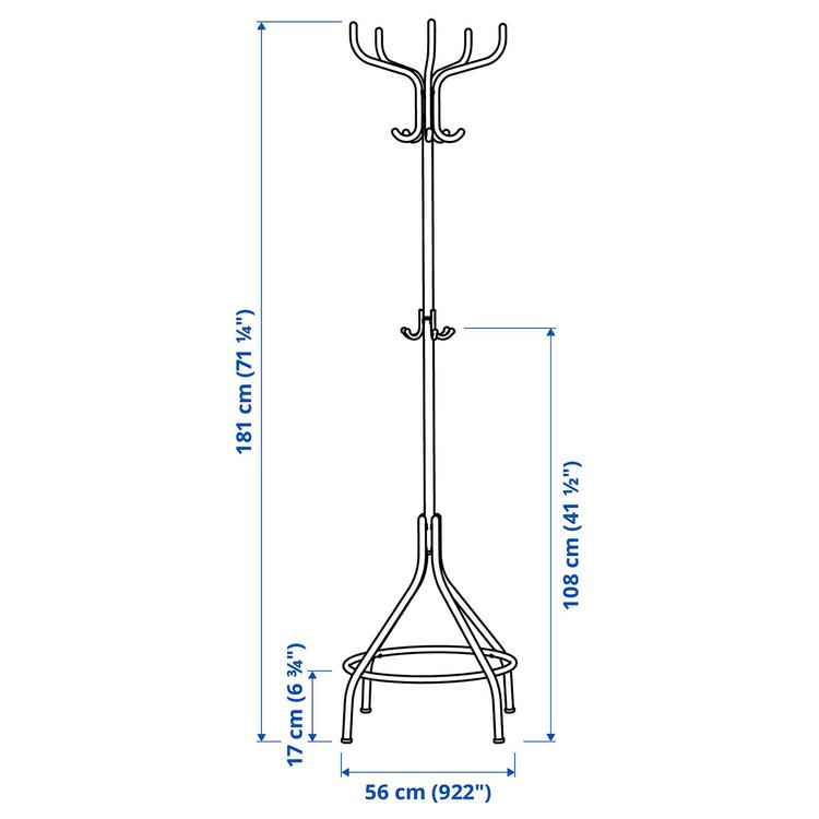 Напольная вешалка, 181 см dimensions