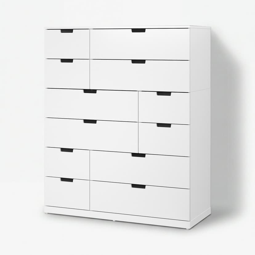 NORDLI — комод с 12 ящиками, белый, 120x145 см