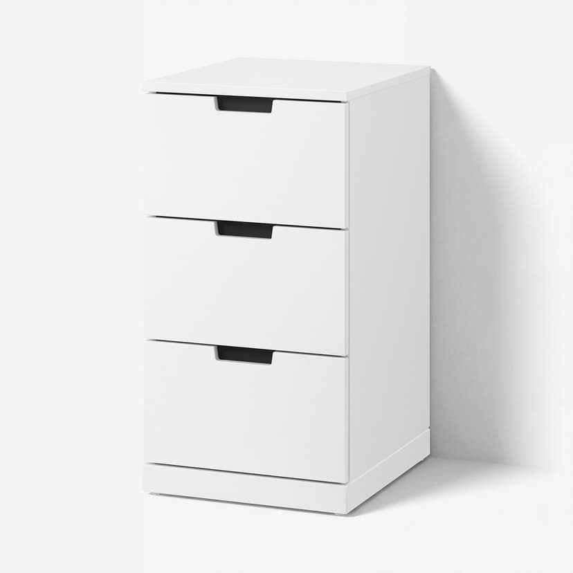 NORDLI — комод с 3 ящиками, белый, 40x76 см