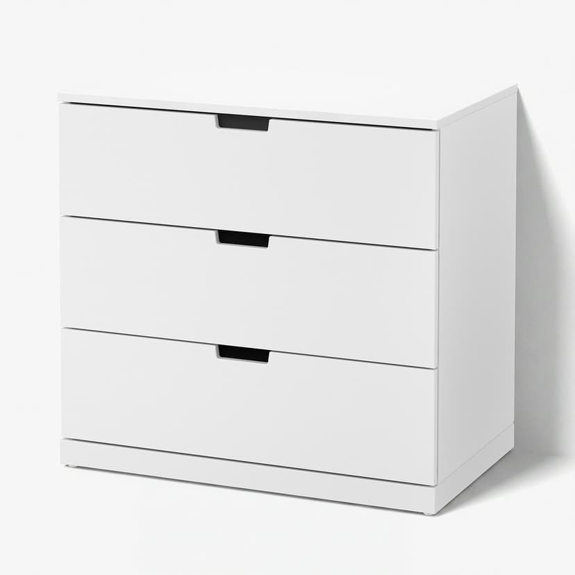 NORDLI — комод с 3 ящиками, белый, 80x76 см