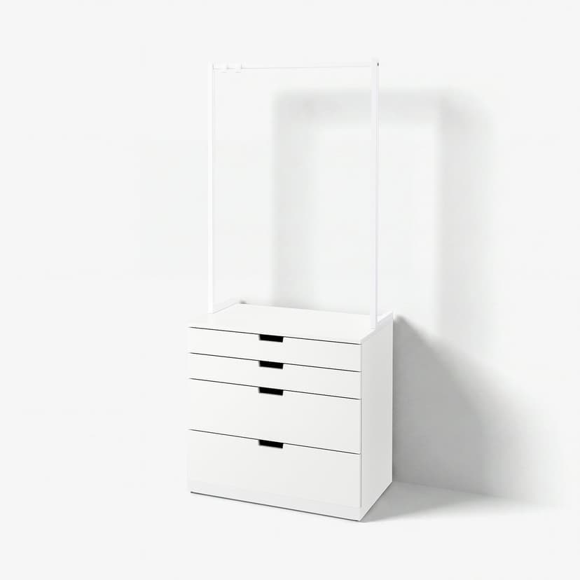 NORDLI — комод с 4 ящиками, белый, 80x192 см