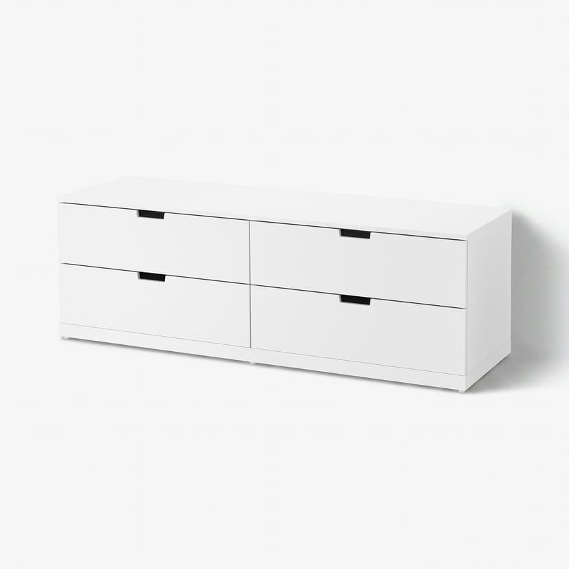 NORDLI — комод с 4 ящиками, белый, 160x54 см