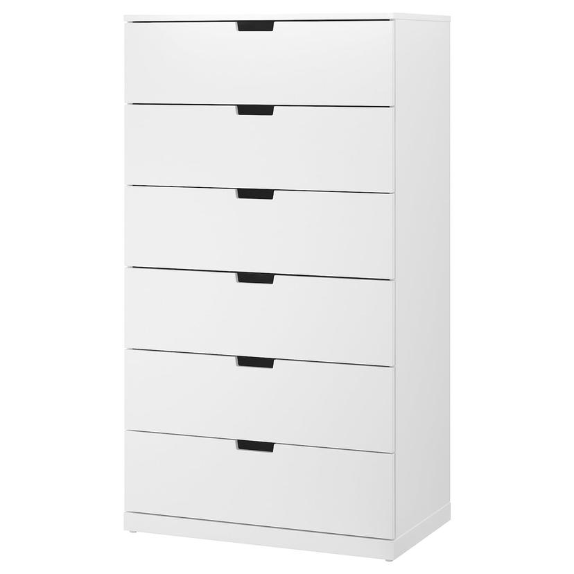 NORDLI — комод с 6 ящиками, белый, 80x145 см