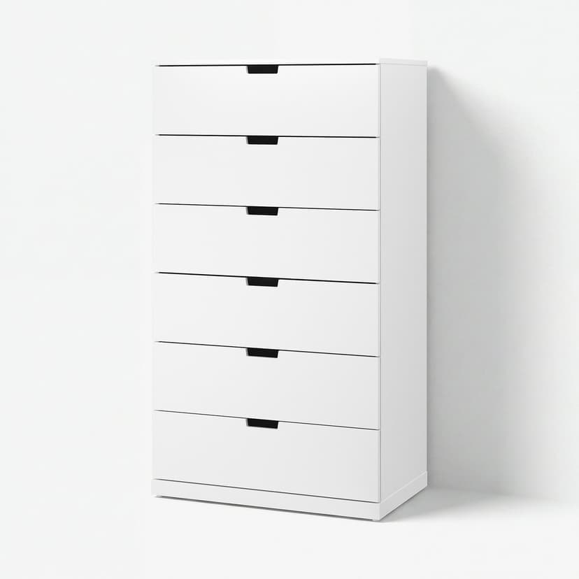 NORDLI — комод с 6 ящиками, белый, 80x145 см