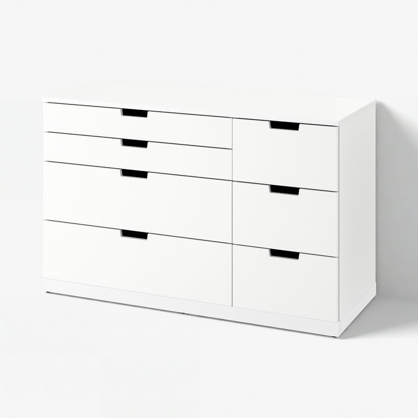NORDLI — комод с 7 ящиками, белый, 120x76 см