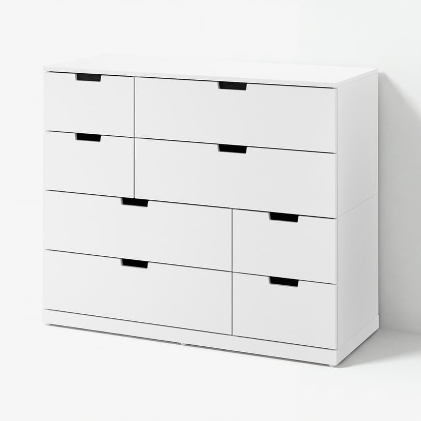NORDLI — комод с 8 ящиками, белый, 120x99 см