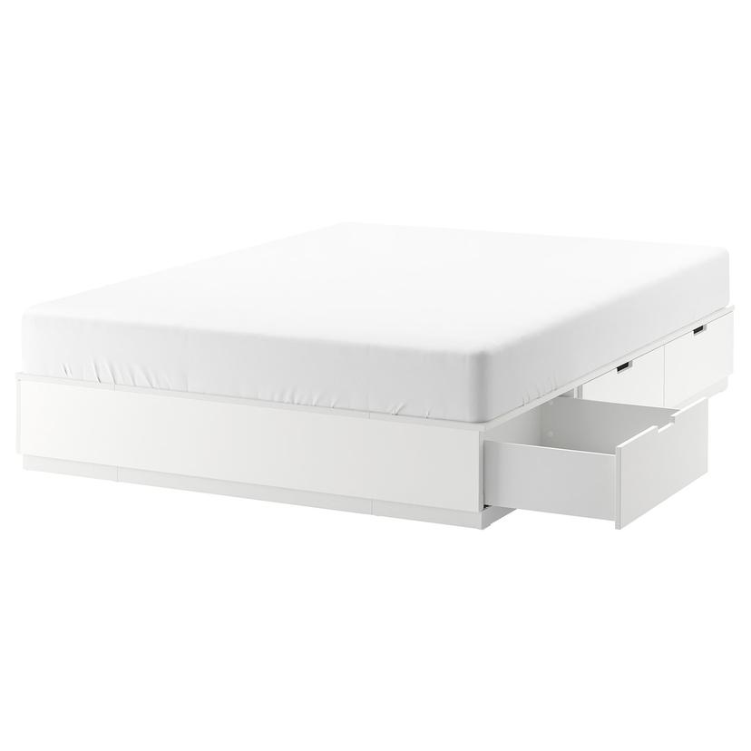 NORDLI — каркас кровати с ящиками, белый, 160x200 см