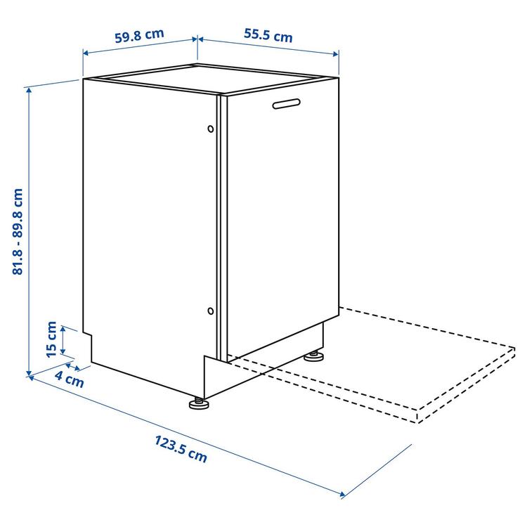 встраиваемая посудомоечная машина, IKEA 500, 60 см dimensions