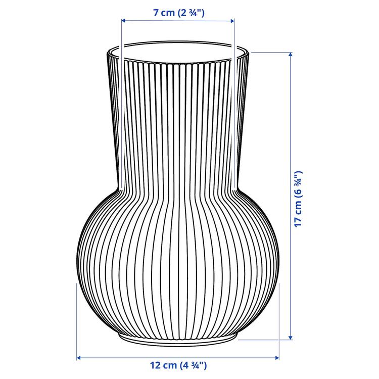 ваза, прозрачное стекло, 17 см dimensions
