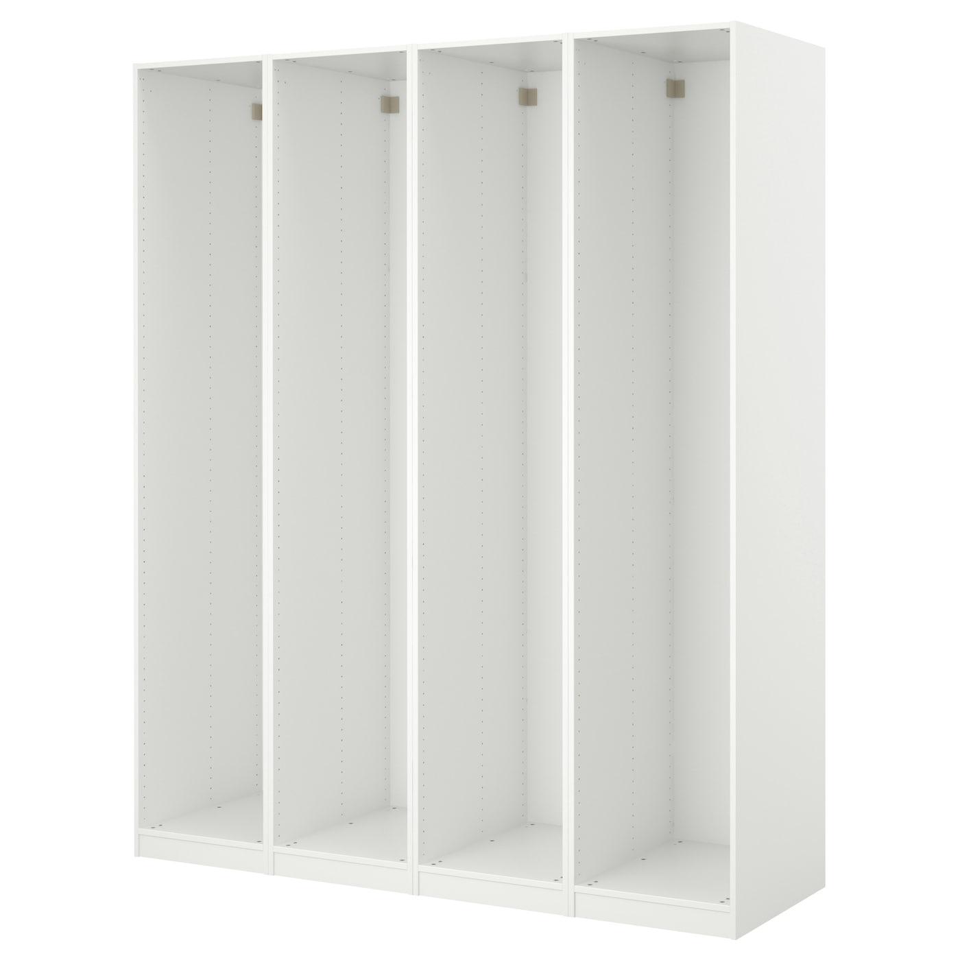 4 каркаса гардеробов, белый, 200x35x201 см