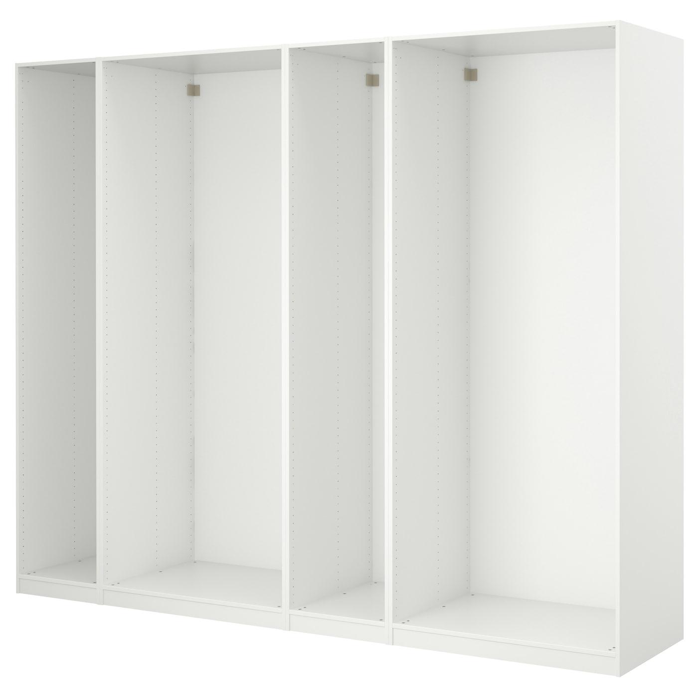 4 каркаса гардеробов, белый, 250x58x236 см