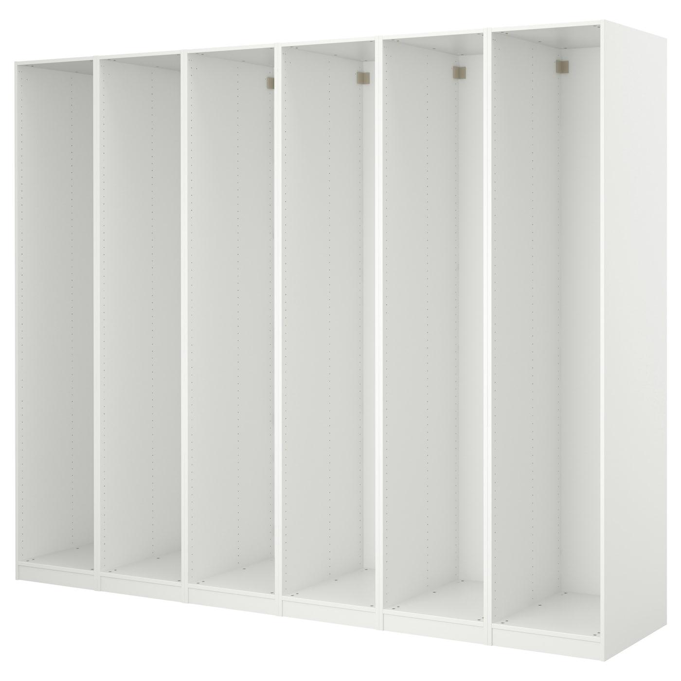 6 каркасов гардеробов, белый, 300x35x201 см