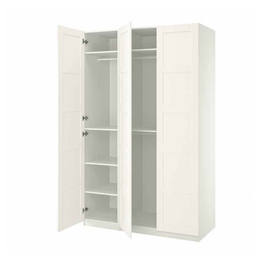 PAX / BERGSBO — гардероб, комбинация, белый/белый, 150x60x236 см