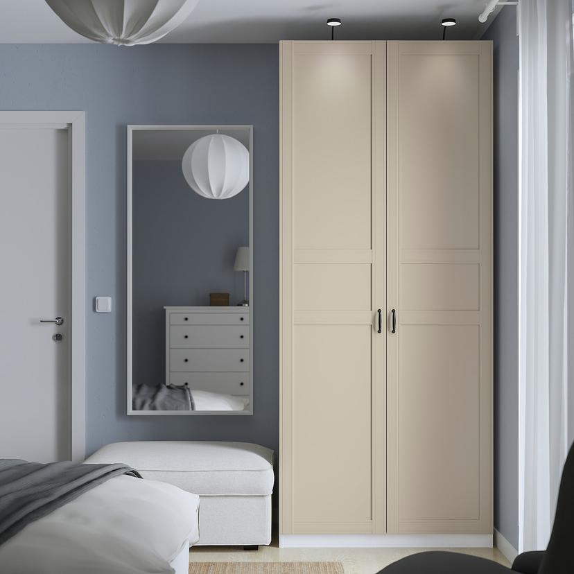 PAX / FLISBERGET — гардероб, белый/светло-бежевый, 100x60x236 см