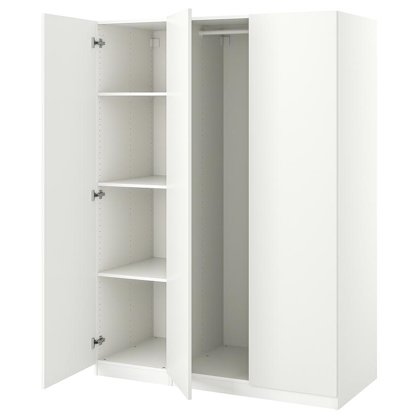 PAX / FORSAND — гардероб, комбинация, белый/белый, 150x60x201 см