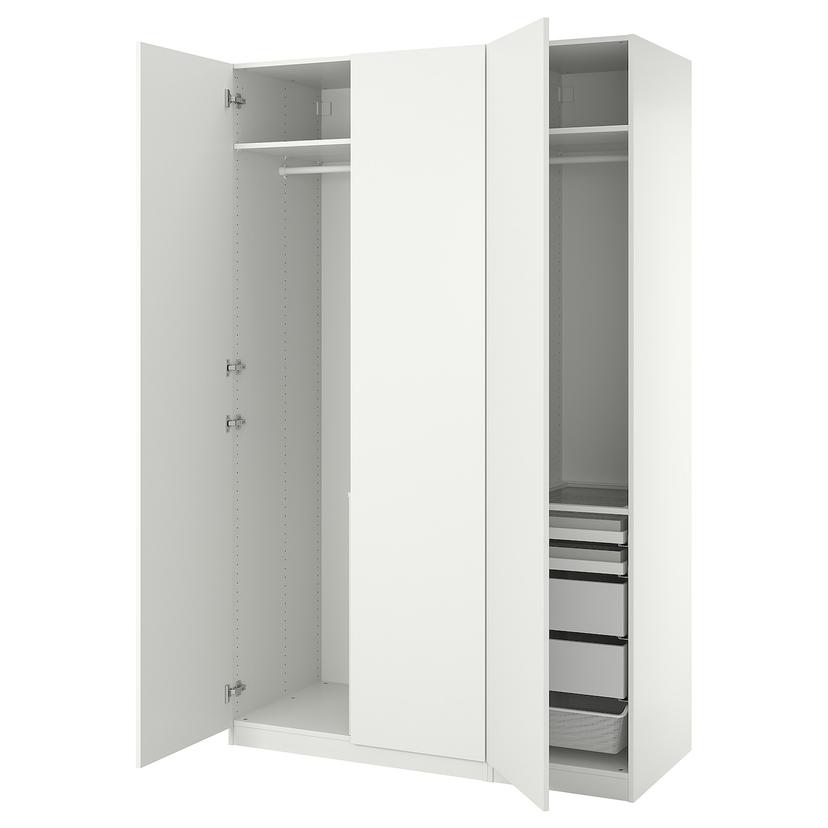 PAX / FORSAND — гардероб, комбинация, белый/белый, 150x60x236 см