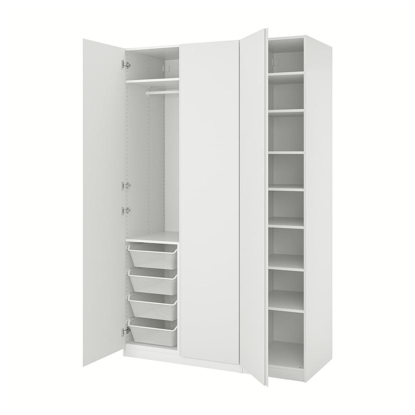 PAX / VIKANES — гардероб, комбинация, белый/белый, 150x60x236 см