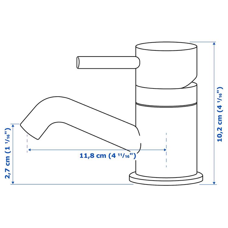 смеситель для раковины, хромированный dimensions