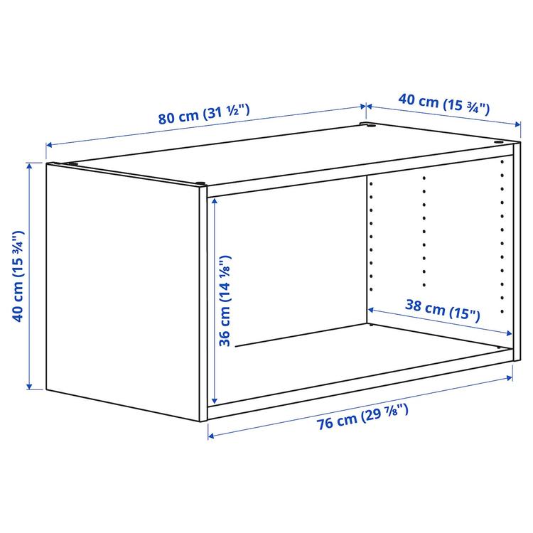 каркас, белый, 80x40x40 см dimensions