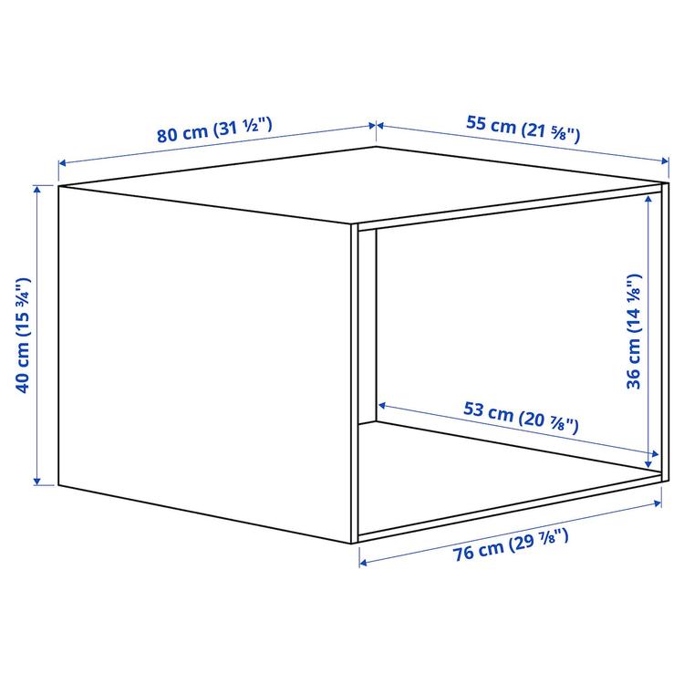 каркас, белый, 80x55x40 см dimensions