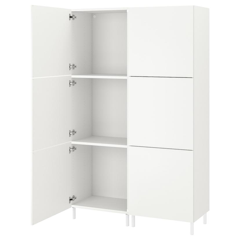 PLATSA — гардероб с 6 дверями, белый/Fonnes белый, 120x42x191 см