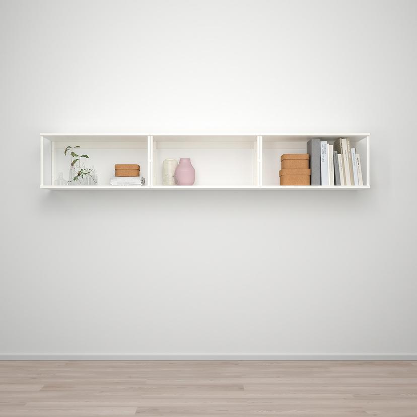 PLATSA — настенный модуль для хранения, белый, 240x40x40 см
