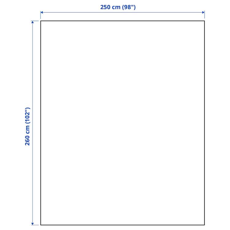 покрывало, белый с оттенком, 260x250 см dimensions