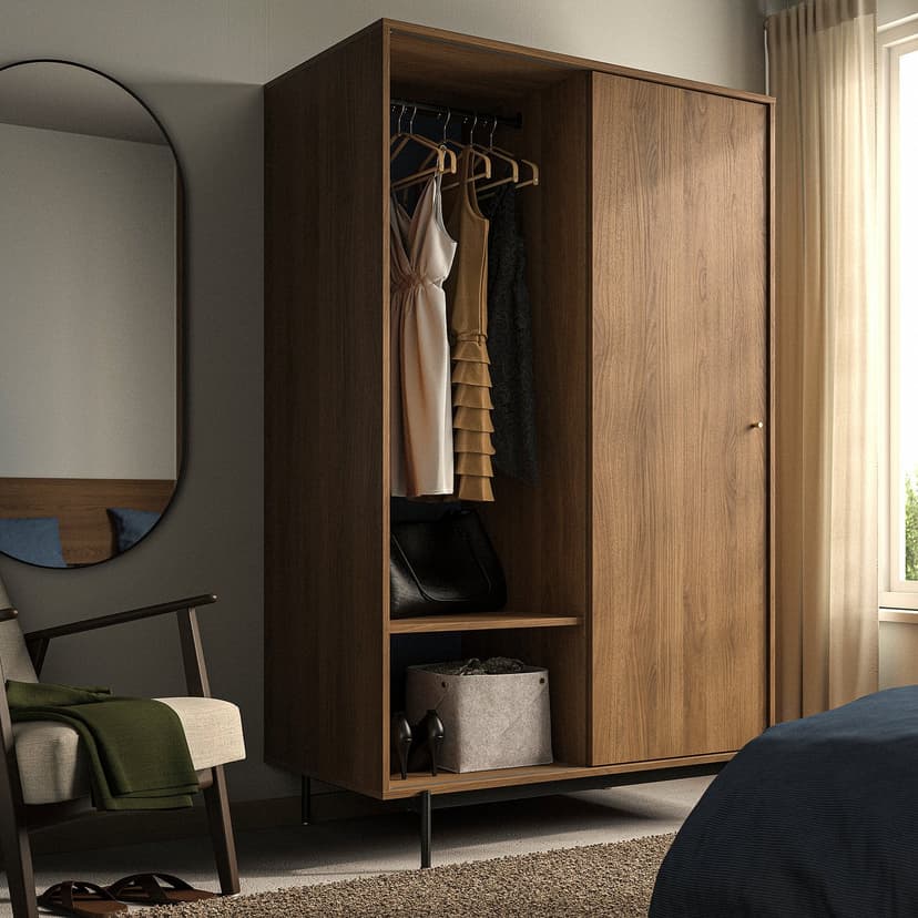 RÅDMANSÖ — гардероб, коричневый под грецкий орех, 118x64x190 см