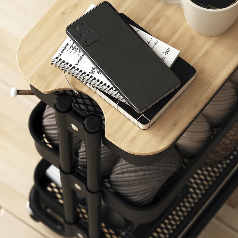 RÅSKOG / NORRÅVA — Тележка с чехлом, черная