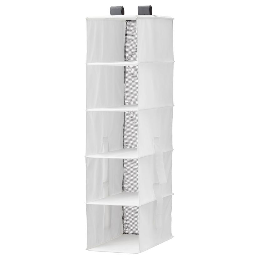 RASSLA — модуль для хранения с 5 отделениями, белый, 25x40x98 см
