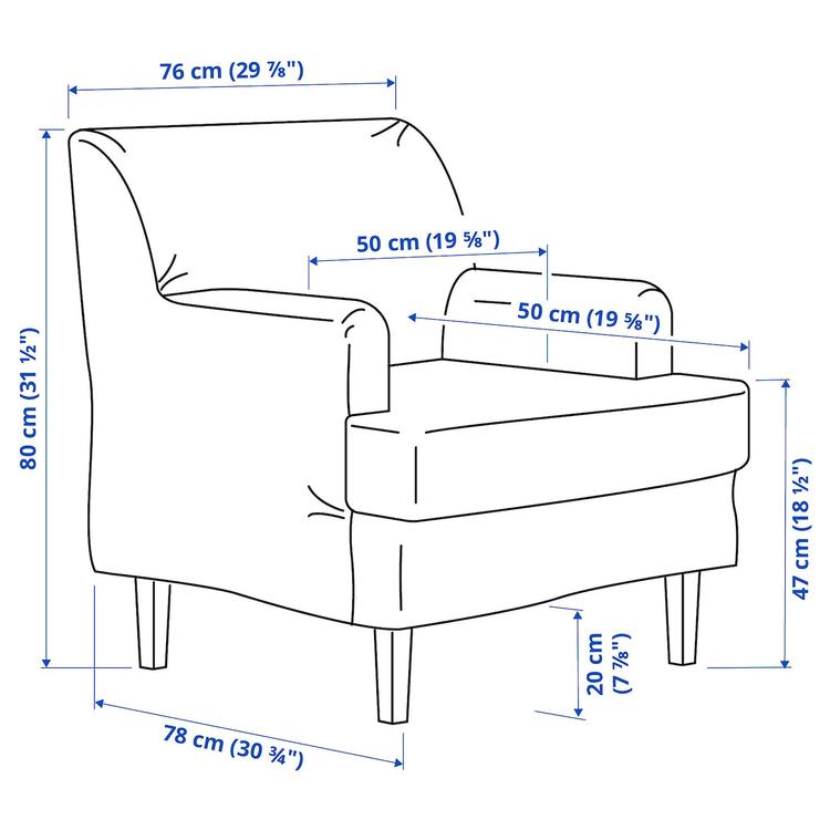 кресло, Blekinge белый dimensions