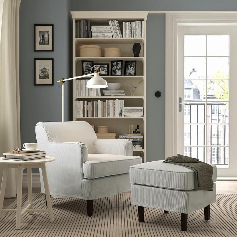 ROCKSJÖN — табурет для ног, Klovsta серый/белый