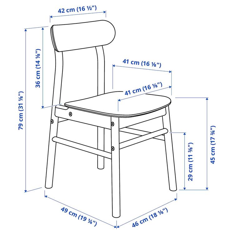 стул, береза dimensions